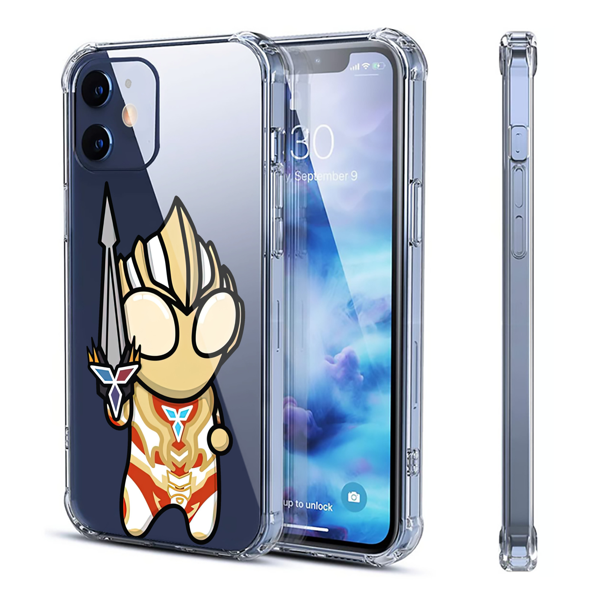 （画像用） ウルトラマン Ultraman 【iPhone 12シリーズ対応】透明スマホケース（クリアソフトケース）